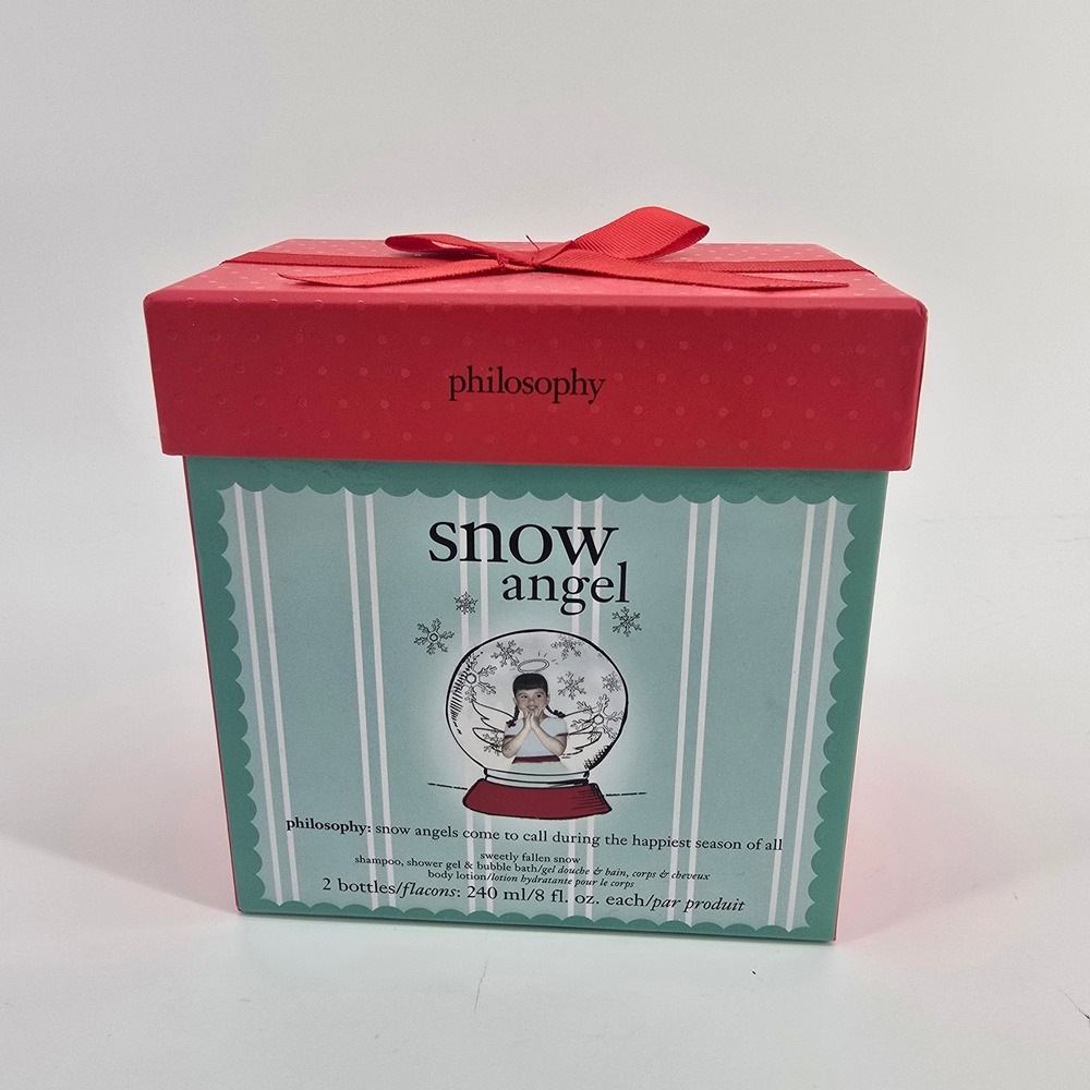 Philosophy Snow Angel 2pc Gift Set Shower Gel Body Lotion Blue Red Unisex 8oz